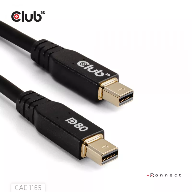 CLUB3D MiniDisplayPort™ uz MiniDisplayPort Divvirzienu VESA DP80 Sertificēts Kabelis M/M 1m/3.28ft