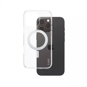 PanzerGlass CARE™ by ® Macīgs Caurspīdīgs ar Sudraba Statīvu un MagSafe iPhone 16 Pro Max