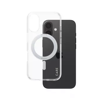 PanzerGlass CARE™ by ® Macīgs Caurspīdīgs ar Sudraba Statīvu un MagSafe iPhone 16