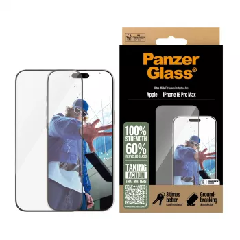 PanzerGlass® Ekrāna aizsargs iPhone 16 Pro Max | Ultra-Wide Fit