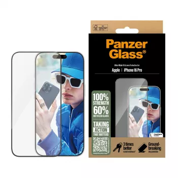 PanzerGlass® Ekrāna aizsargs iPhone 16 Pro | Ultra-Wide Fit