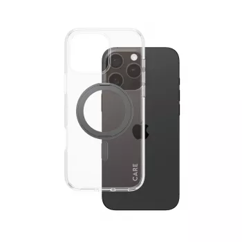 PanzerGlass CARE™ by ® Macītis Caurspīdīgs ar Melnu Statīvu un MagSafe iPhone 16 Pro Max