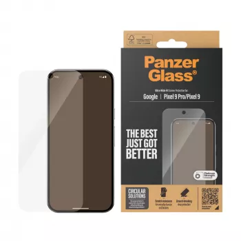 Ekrana aizsargs PanzerGlass Google Pixel 9 | 9 Pro Ultra-Wide Fit, pret skrāpējumiem un triecieniem
