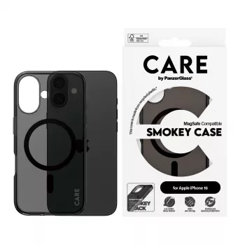 PanzerGlass CARE™ by ® Urban Combat Case Smokey ar Black MagSafe iPhone 16