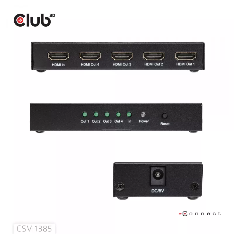 CLUB3D 1 uz 4 HDMI™ Sadalītājs 4K120Hz