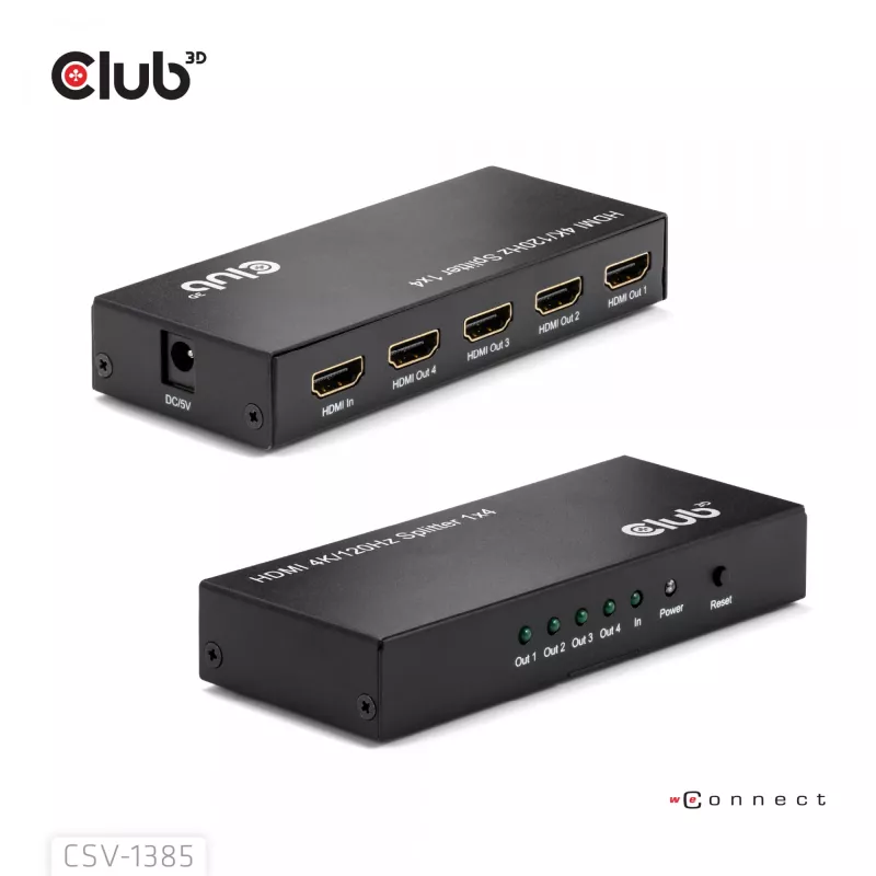CLUB3D 1 uz 4 HDMI™ Sadalītājs 4K120Hz