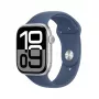 APPLE Watch Series 10 GPS + Cellular 46mm Sudraba alumīnija korpuss ar Denim Sport siksnu - M/L