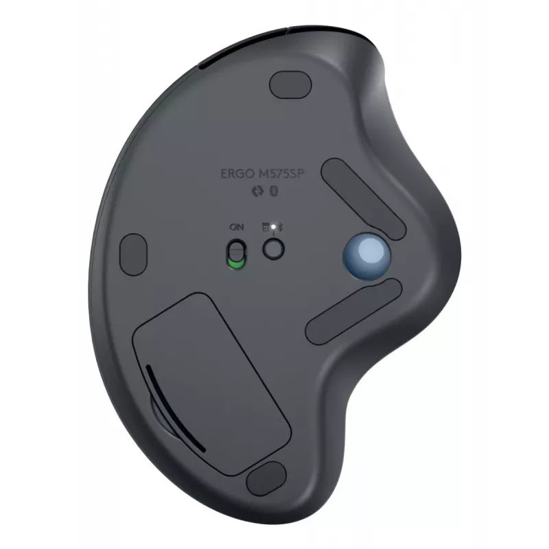 LOGITECH Ergo M575s Bezvadu Trackball - Pelēks ar zilu bumbu
