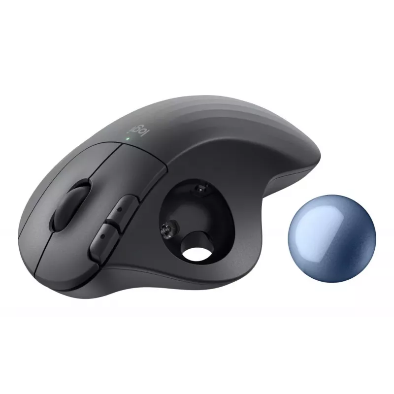 LOGITECH Ergo M575s Bezvadu Trackball - Pelēks ar zilu bumbu