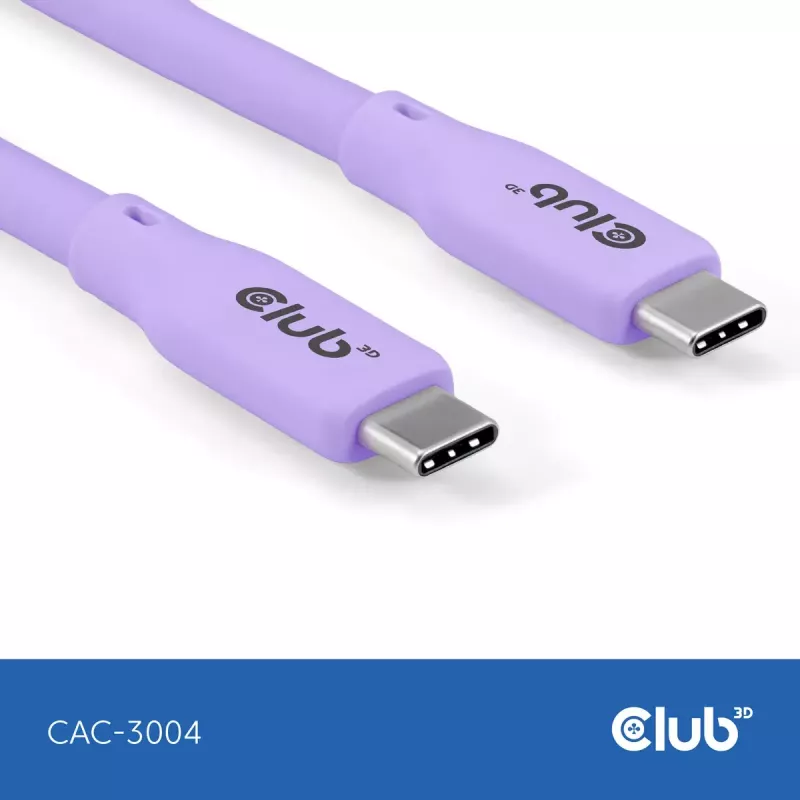 USB C kabelis CLUB3D CAC-3004 2m violets