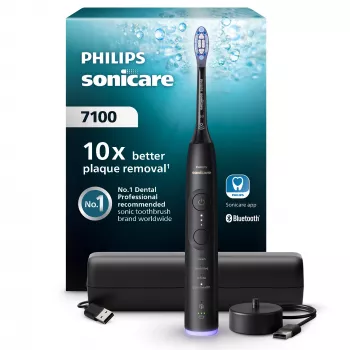 Sonic zobu birste Philips Series 7100 HX7421/01 — soniskā, 62 000 kust./min, 3 intensitātes, 4 režīmi, Bluetooth, Li‑Ion, ceļojuma futrālis