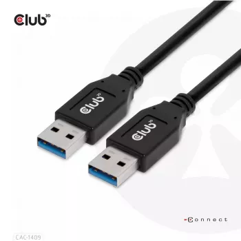 CLUB3D USB Type-A Gen2 (10G) kabelis, 3A M/M 0.5m / 1.64 pēdas