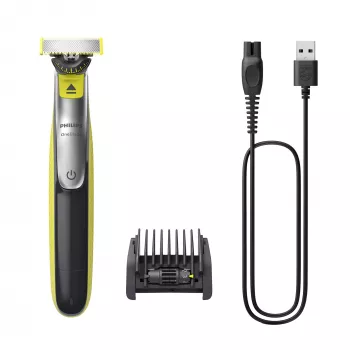 Foil skuveklis Philips OneBlade 360 QP2734/23 — 1 asmens, uzlādējams Li‑Ion, 60 min darbības laiks, zaļš/pelēks