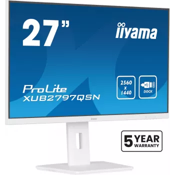 iiyama G-MASTER XUB2797QSN-W2 dators monitors 68.6 cm (27 inch) 2560 x 1440 pikseļi QHD LED balts