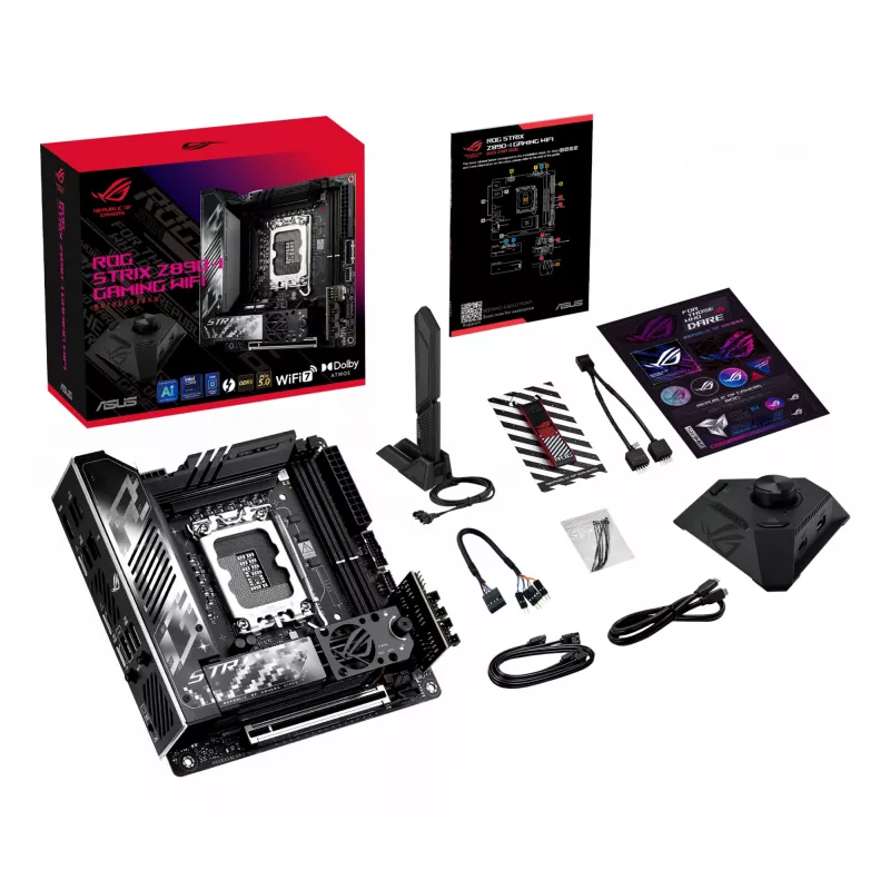 ASUS ROG STRIX Z890-I GAMING WIFI mātesplate, Intel Z890, LGA 1851 (Socket V1), mini ITX