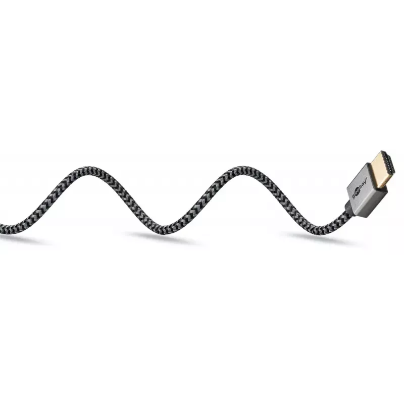Goobay HDMI kabelis 2m A tipa vīriešu-vīriešu 18 Gbit/s Pelēks