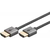 Goobay HDMI kabelis 2m A tipa vīriešu-vīriešu 18 Gbit/s Pelēks