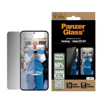 PanzerGlass® Privātuma aizsargstikls Samsung Galaxy S25 | S24 | Ultra-Wide Fit