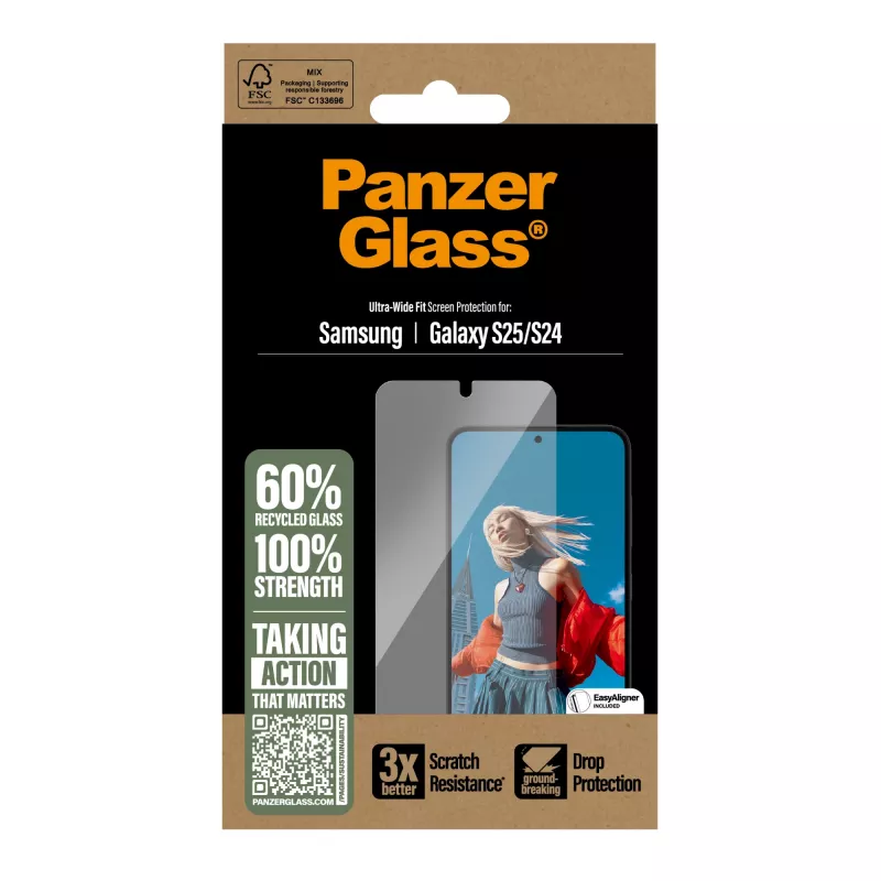 PanzerGlass ® Aizsargstikls Samsung Galaxy S25 | S24 Ultra-Wide Fit