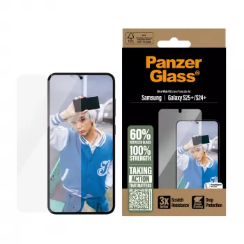 PanzerGlass® Ekrāna aizsargs Samsung Galaxy S25+ | S24+ | Ultra-Wide Fit