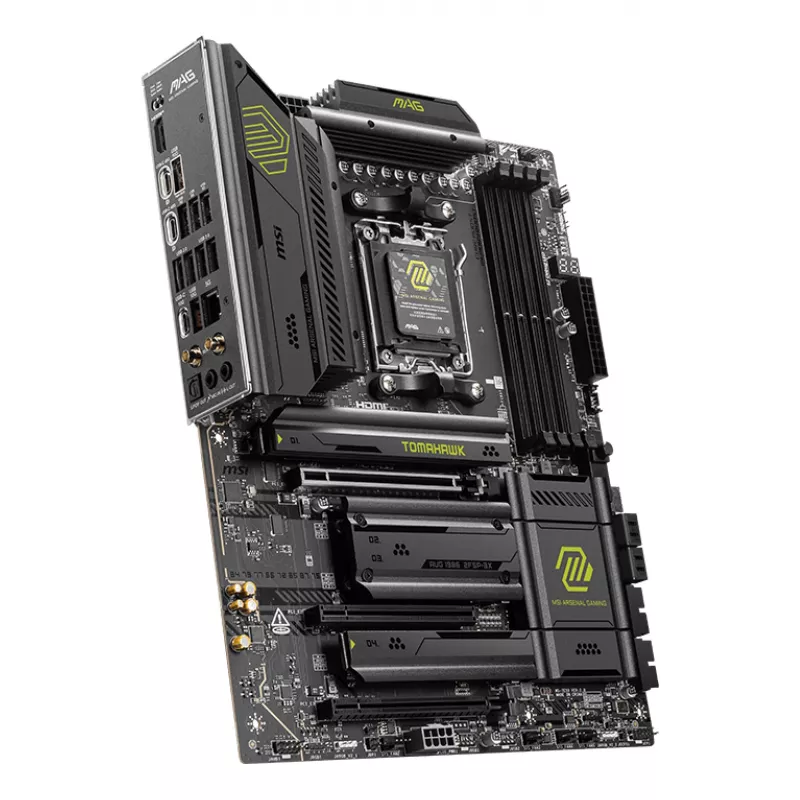 Mātesplate MSI MAG X870E TOMAHAWK WIFI — AMD X870E, Socket AM5, ATX, 4x DDR5 DIMM, 4x M.2, Wi‑Fi, 5Gb Ethernet