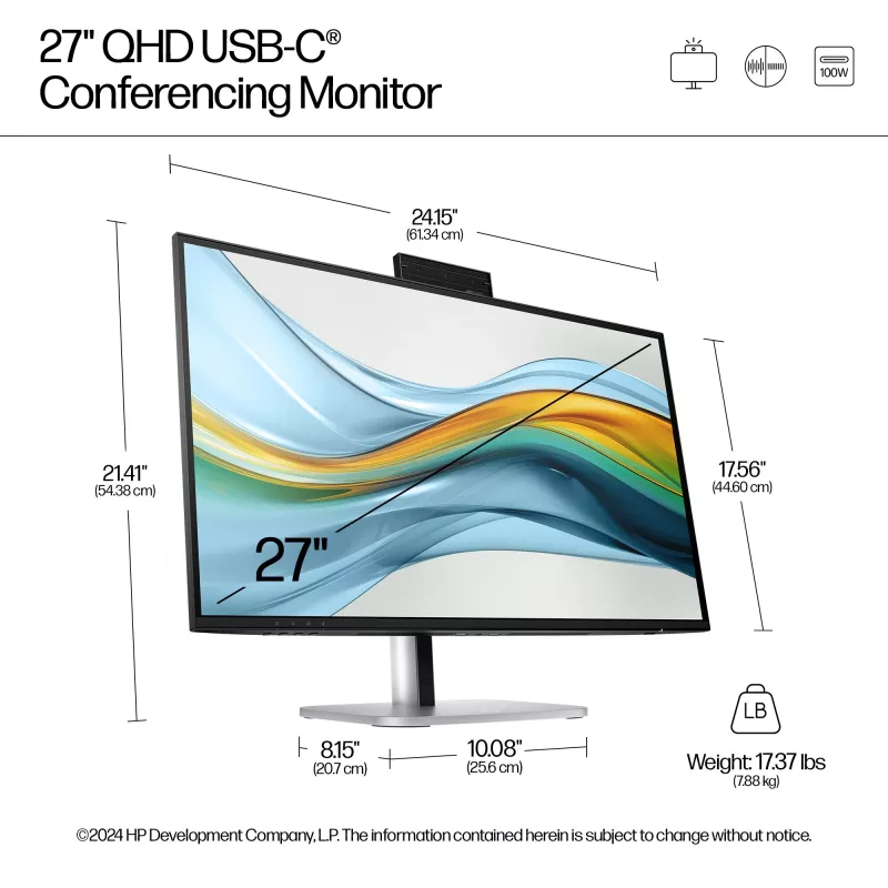 HP Series 5 Pro 27 collu QHD USB-C konferenču monitors - 527pm