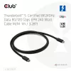 CLUB3D Thunderbolt™ 5 sertificēts kabelis 8K240Hz Dati 80/120 Gbps EPR 240 W vīriešu/vīriešu 1m / 3.28ft