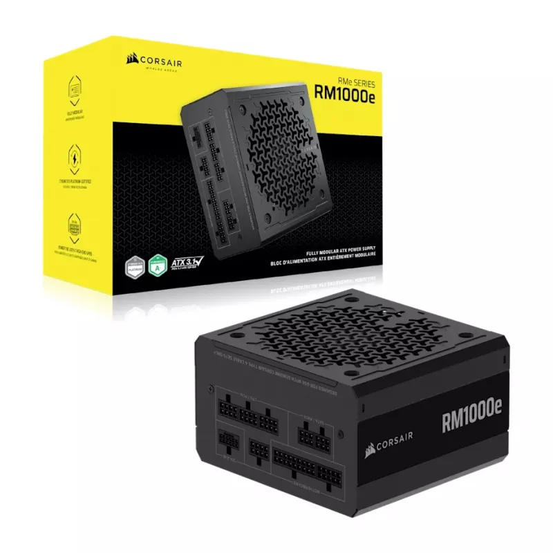 CORSAIR RMe Series RM1000e 1000W 24-pin ATX barošanas bloks melns