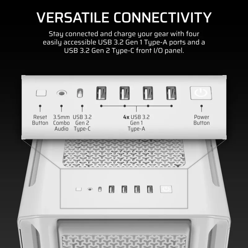 CORSAIR 5000T korpuss - Mid-tower augstas veiktspējas - Balts