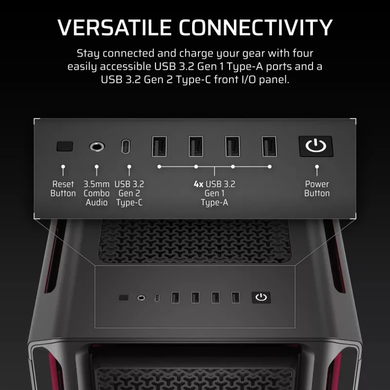 CORSAIR iCUE LINK 5000T LX RGB Mid-Tower korpuss - augstas veiktspējas