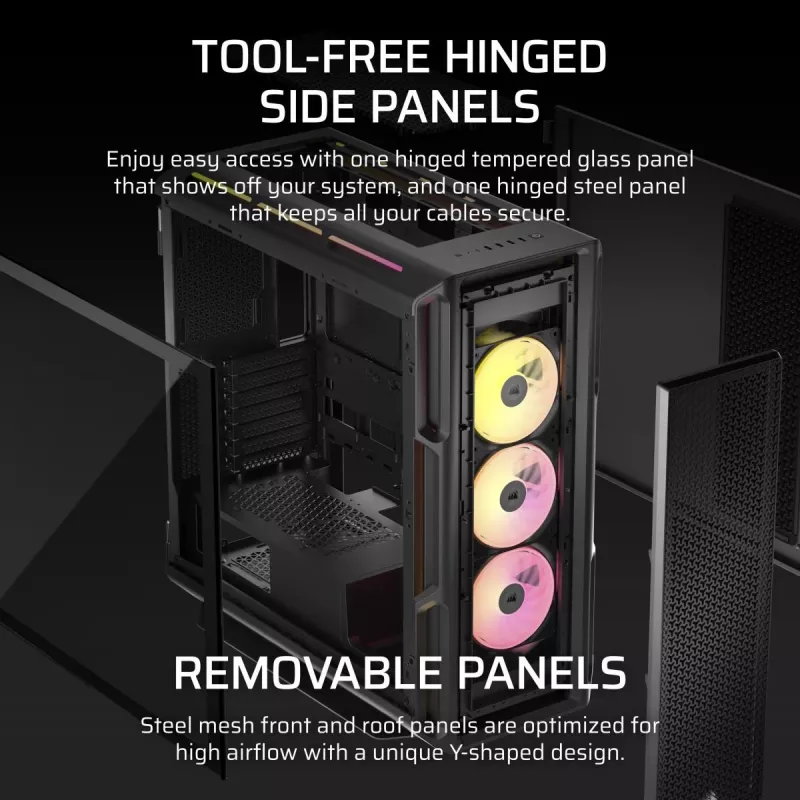 CORSAIR iCUE LINK 5000T LX RGB Mid-Tower korpuss - augstas veiktspējas