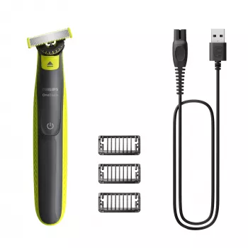 Folijveida skuveklis Philips Norelco OneBlade 360 QP2724/23 — 1 asmens, trimeris, slapjai/sausai lietošanai, uzlādējams NiMH