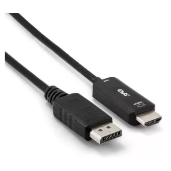 CLUB3D CAC-1083 DisplayPort 1.4 uz HDMI kabelis 2 m ar HDMI Type D (Micro) savienotāju, melns