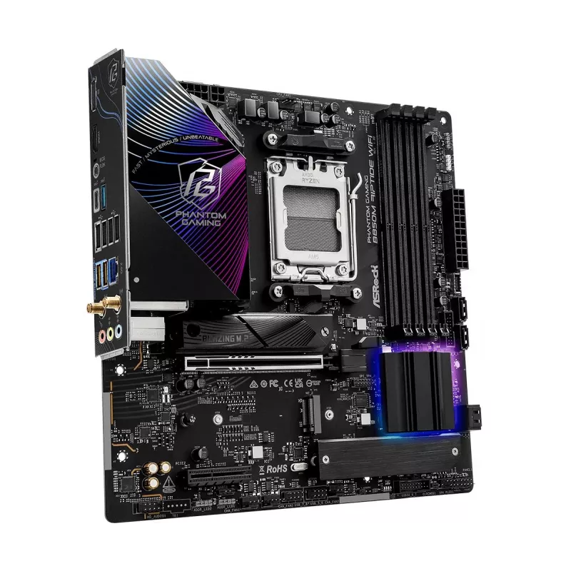 Mātesplate ASRock B850M Riptide WiFi AM5 AMD B850 4 x DDR5 1 x HDMI 2.1 1 x DisplayPort 1.4 mATX