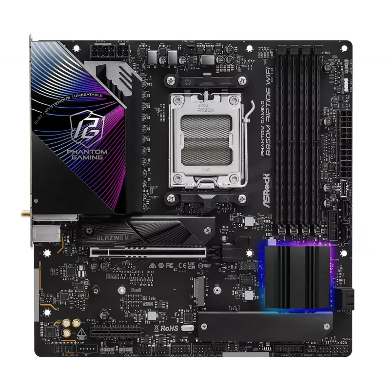 Mātesplate ASRock B850M Riptide WiFi AM5 AMD B850 4 x DDR5 1 x HDMI 2.1 1 x DisplayPort 1.4 mATX