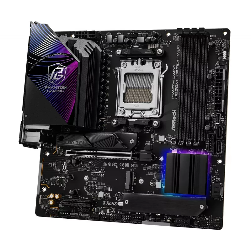 Mātesplate ASRock B850M Riptide WiFi AM5 AMD B850 4 x DDR5 1 x HDMI 2.1 1 x DisplayPort 1.4 mATX