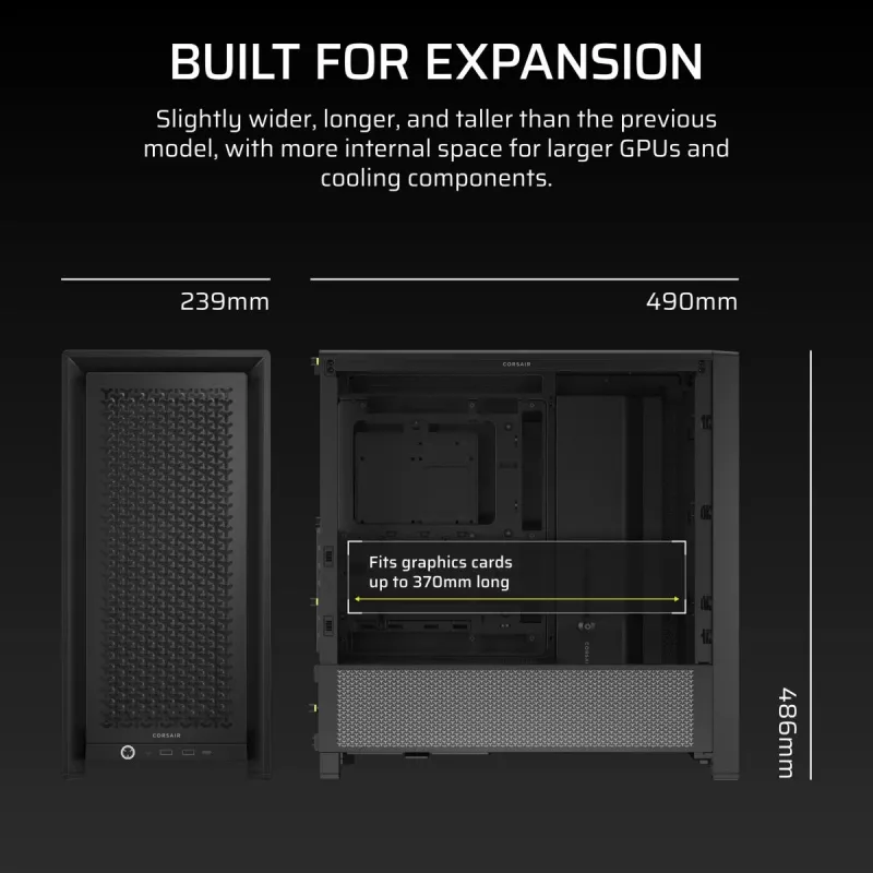 CORSAIR FRAME 4000D Midi Tornis Melns