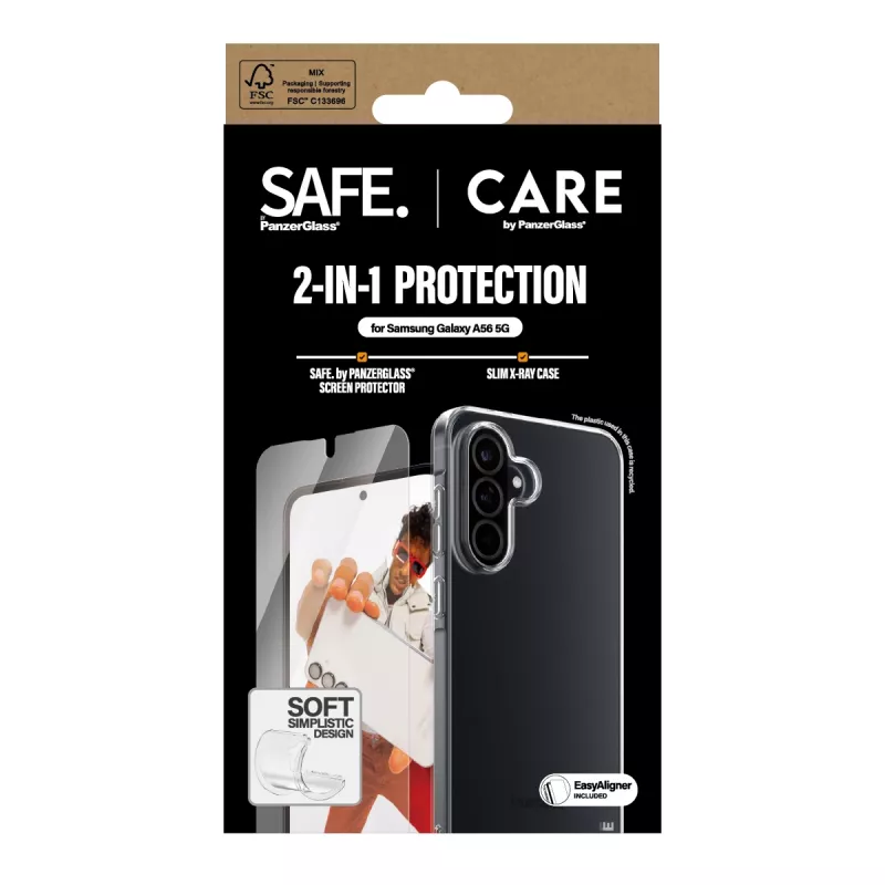 PanzerGlass CARE by Fashion 2-in-1 aizsardzības komplekts Samsung Galaxy A56 5G - skrāpējumiem un triecieniem izturīgs