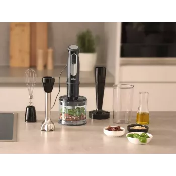 Braun MultiQuick 5 Pro 0.6 L rokas blenderis 1000 W Melns, Sudrabs