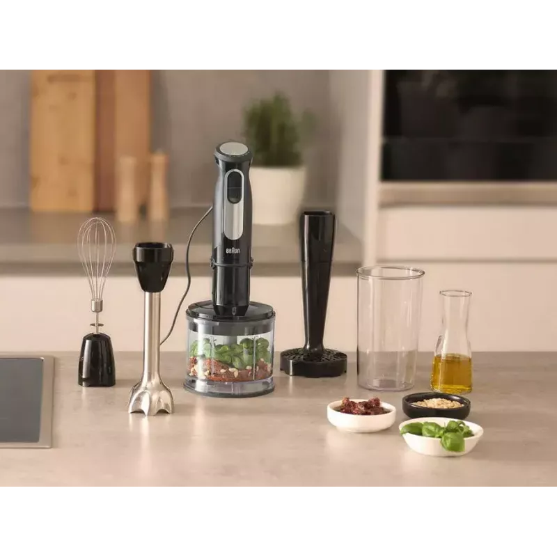 Braun MultiQuick 5 Pro 0.6 L rokas blenderis 1000 W Melns, Sudrabs