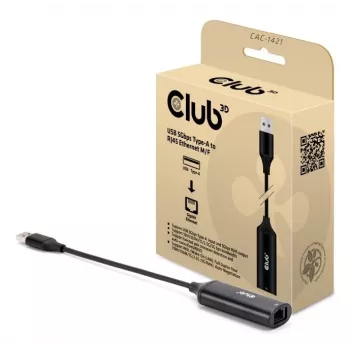 Dzimuma pārveidotājs CLUB3D CAC-1421 USB Type-A uz RJ45 0.245m Melns