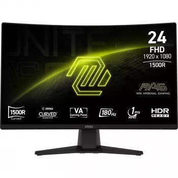 MSI MAG 242C 23.6 collu izliekts LCD monitors, Full HD 1920×1080, VA, 180Hz, 1ms MPRT, HDMI, DisplayPort, VESA 100×100