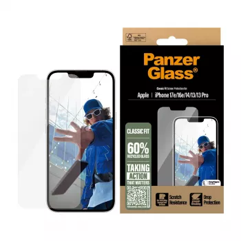 PanzerGlass® Ekrāna aizsargs iPhone 17e | 16e | 14 | 13 | 13 Pro | Classic Fit ar EasyAligner