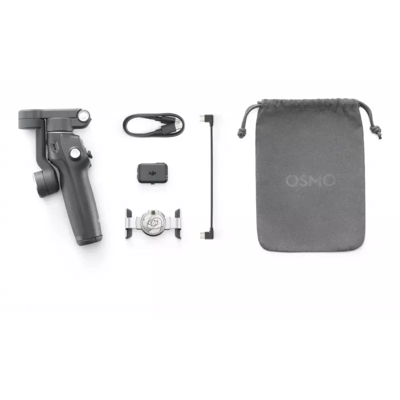 DJI Osmo Mobile 7P viedtālruņa stabilizators, 3 asu stabilizācija, ActiveTrack 7.0, teleskopiskais statīvs, Bluetooth 5.3, tumši pelēks