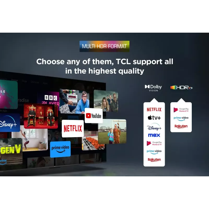 Televizors TCL V6C 43 collu 4K Ultra HD DLED, Direct-LED, Google TV, HDR10+, 3840×2160, 60Hz, 20W