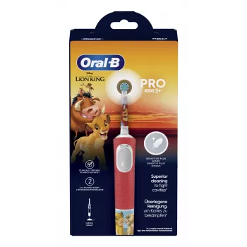 Oral-B Kids VITALITYPROLIONK bērnu elektriskā zobu birste ar rotējošu-šūpojošu tehnoloģiju, daudzkrāsaina