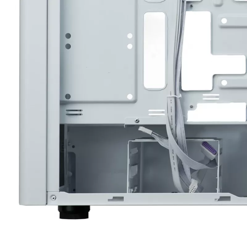PC korpuss Cooler Master Elite 502 Midi Tower Balts — ATX, 3x 120mm priekšā, 120mm aizmugurē, barošanas bloks apakšā, atbalsta 2.5 inch un 3.5 inch diskus