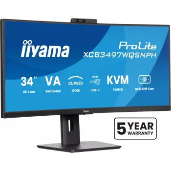 iiyama ProLite XCB3497WQSNPH-B1 monitors 86.4 cm (34 inch) 3440 x 1440 UltraWide Quad HD LED melns