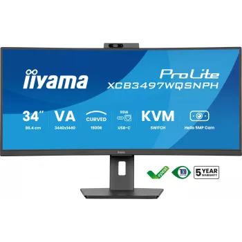 iiyama ProLite XCB3497WQSNPH-B1 monitors 86.4 cm (34 inch) 3440 x 1440 UltraWide Quad HD LED melns