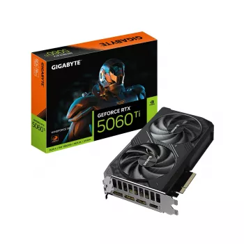 Grafikas karte GIGABYTE GeForce RTX 5060 Ti — 8 GB GDDR7, 128 bitu, PCIe 5.0, WINDFORCE 2X dzesēšana